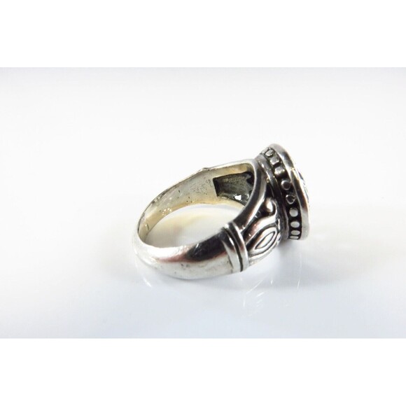 Pierced Flower & Leaf Ring Vintage Sterling Silver Celtic Style Size 5 1/2 - Picture 8 of 9